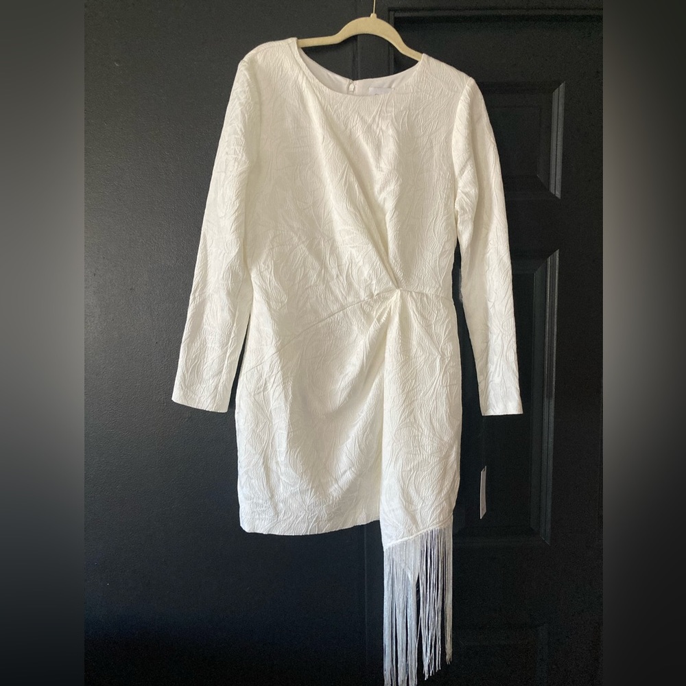 One33 Social
Long Sleeve Jacquard Dress with Fringe